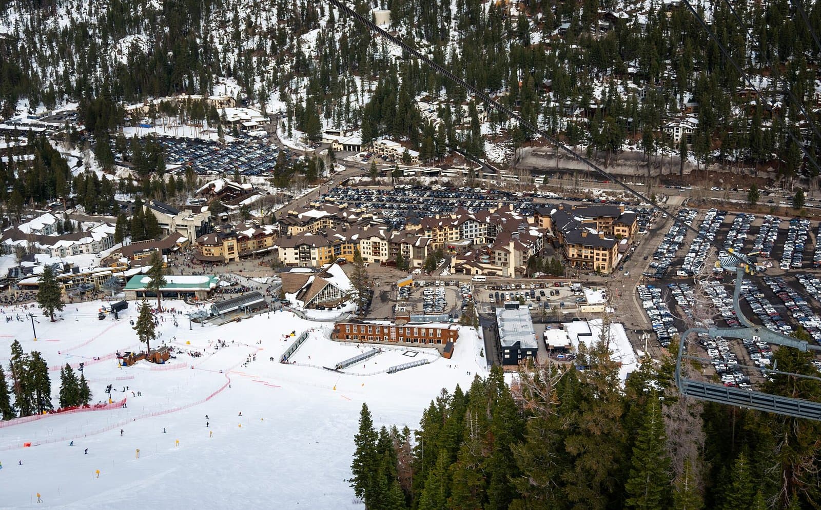 Olympic Valley / Palisades Tahoe village and granite peaks
