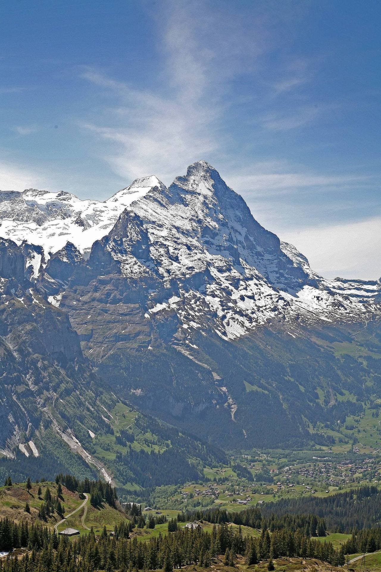 Grindelwald and the Eiger north face from First