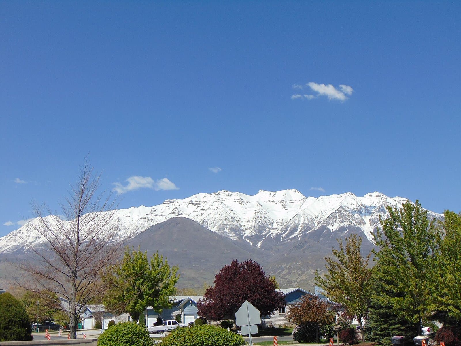 Snowcapped Mount Timpanogos from Orem, Wasatch Range