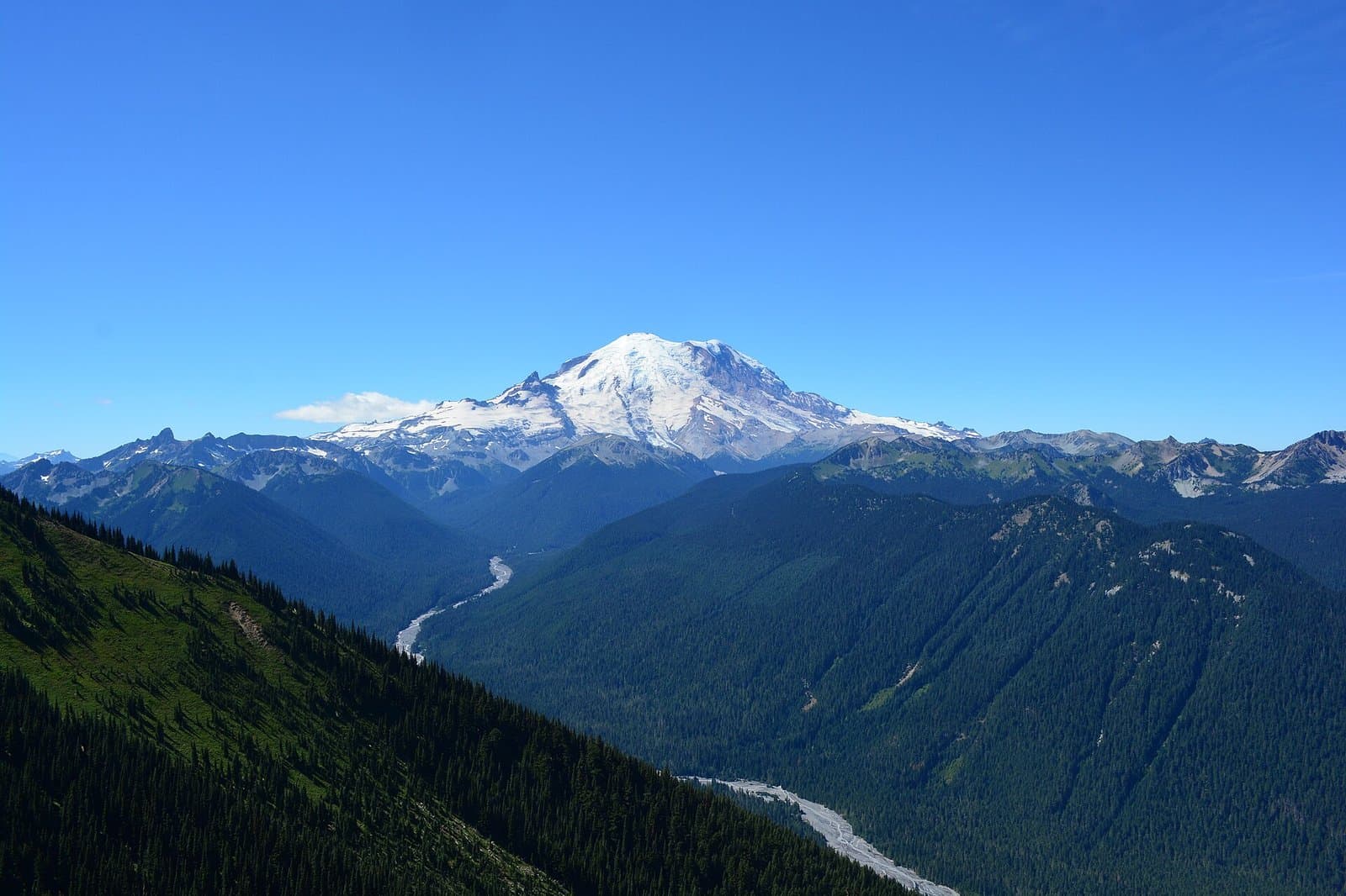 Mount Rainier and the White River from Crystal Mountain